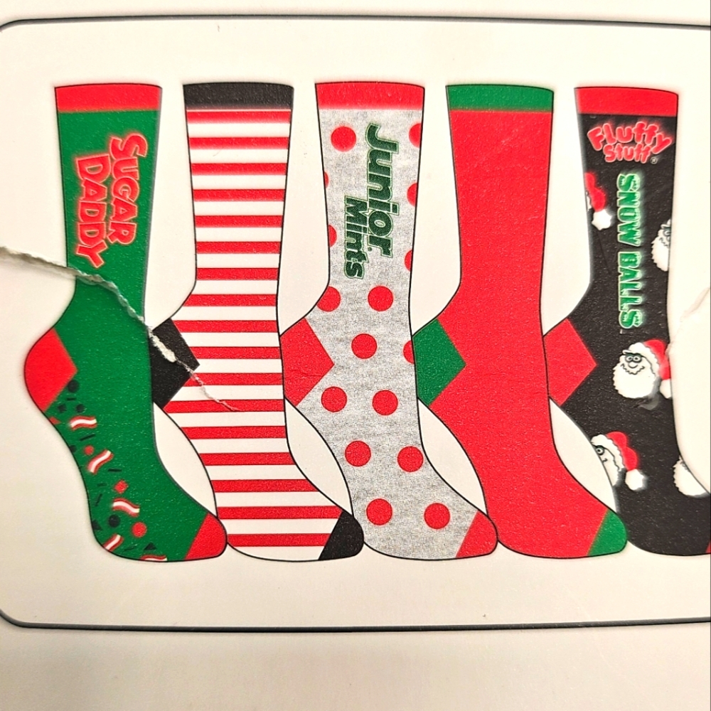 Women's Pickle & Dot Tootsie Roll Christmas Socks, 5 Pair